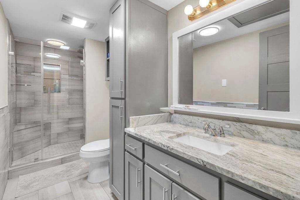 Recently remodeled custom primary suite bathroom.