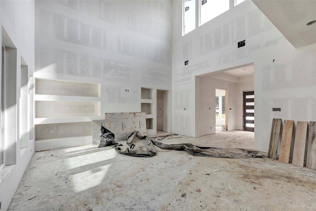 Bright living area with vaulted ceilings.