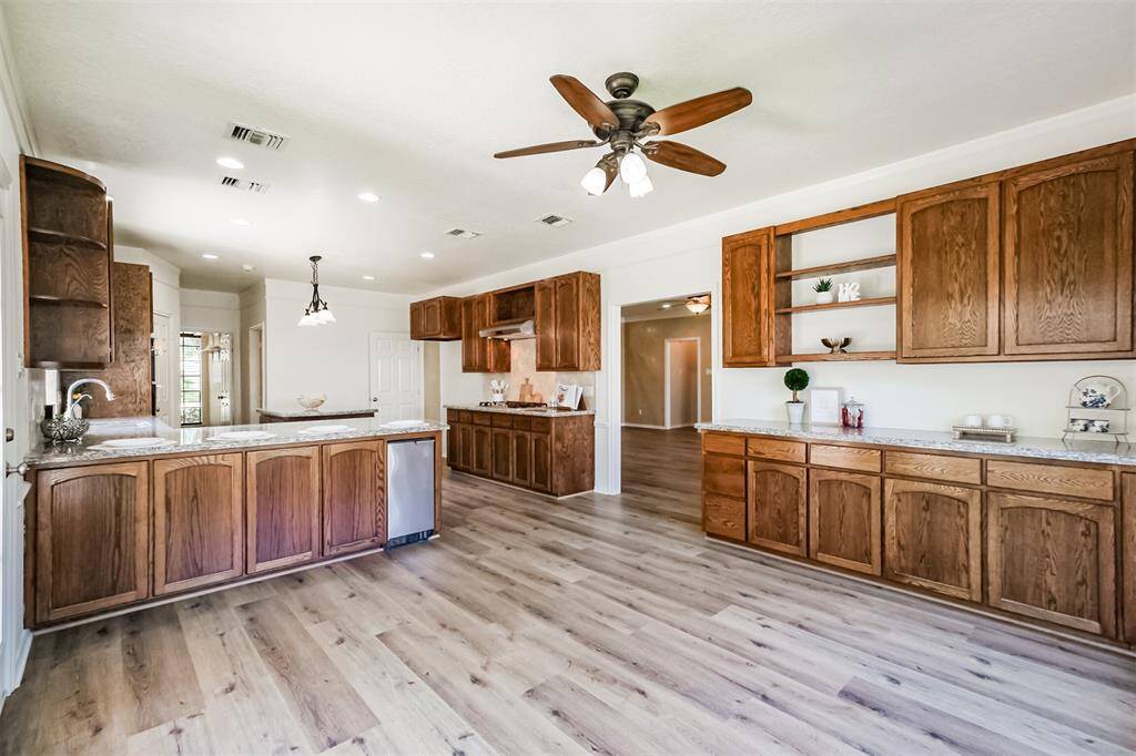 The thoughtful new layout provides tons of storage and display space.