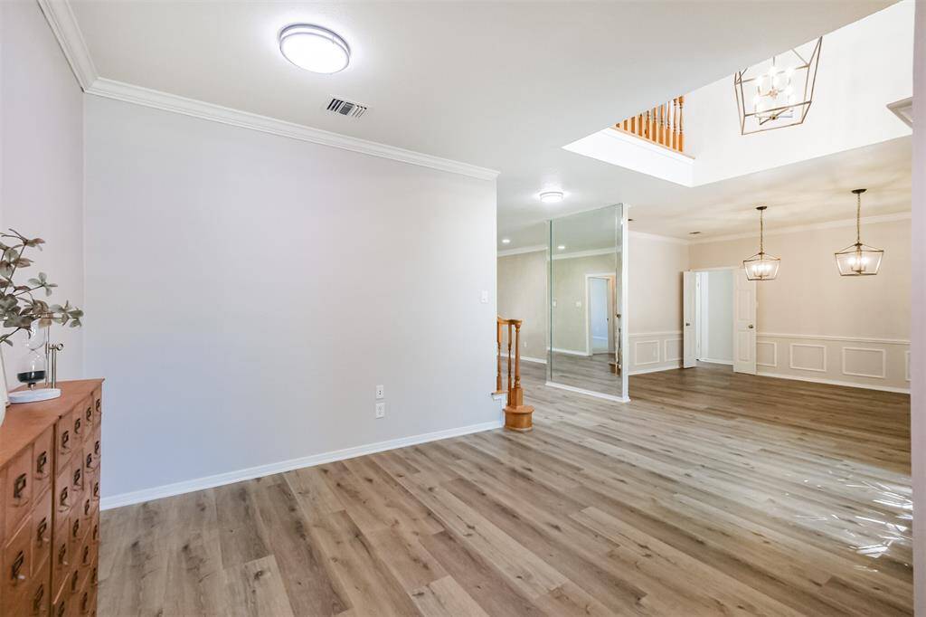 Looking from the Formal Living Room/Study, this view into the Dining Room shows the openess of the large space.
