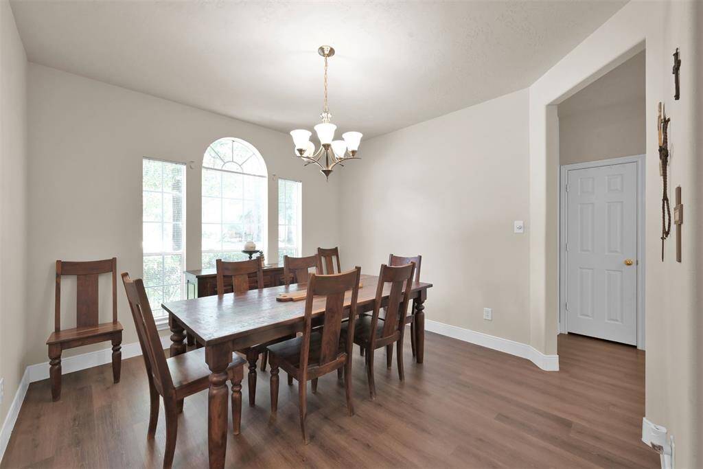 Spacious dining room for family gatherings or kids play area