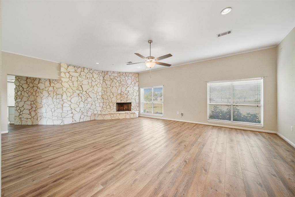 Wood burning fireplace
