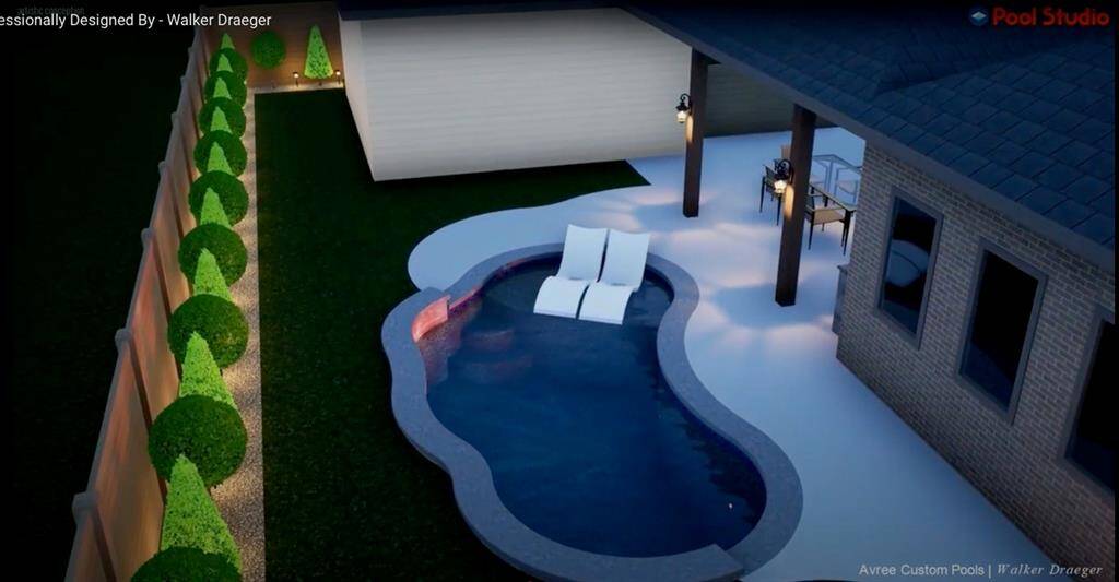 Visualize your dream backyard with a stunning pool. (mockup photo)