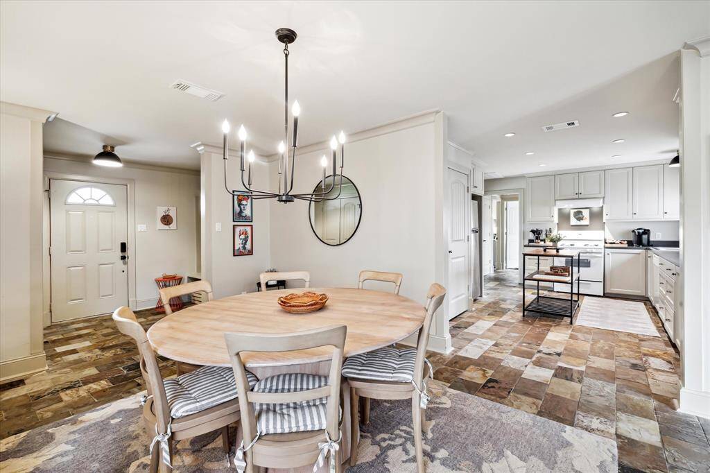The beauty of this home is its open concept, but the spaces have definition.