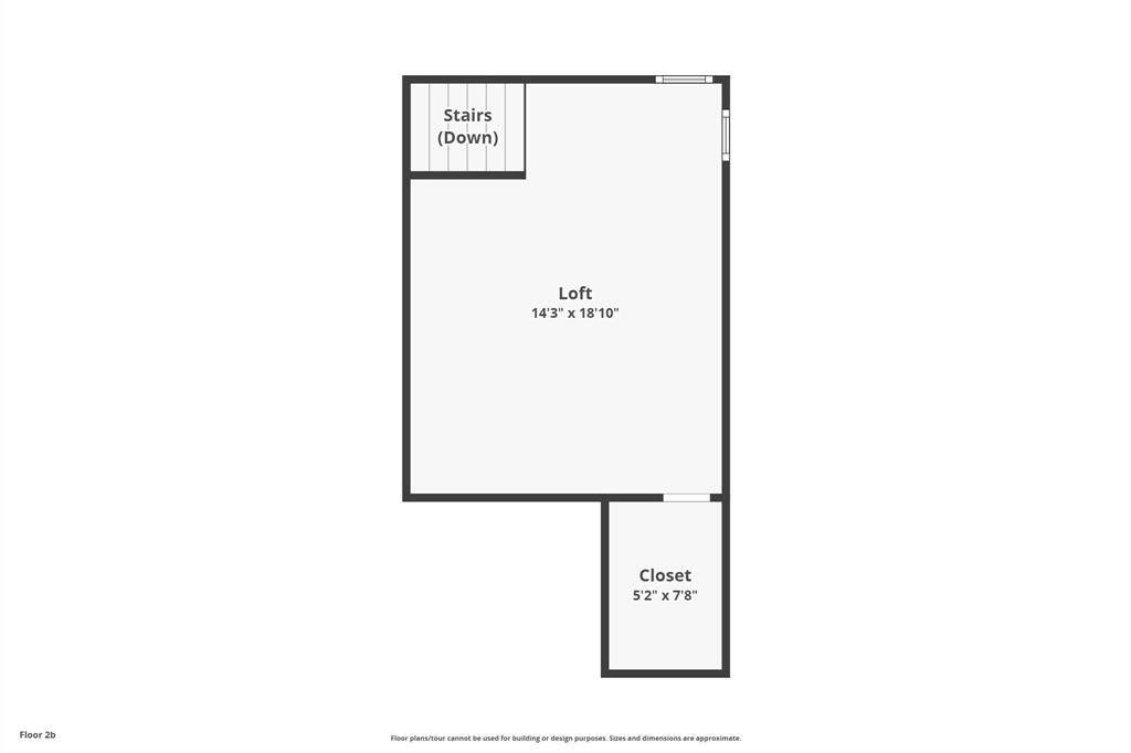 Loft is private to the primary bedroom. Perfect for an empressive closet, gym, office or craft room.