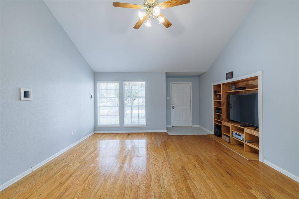 Tiled entry leads to the large family room.