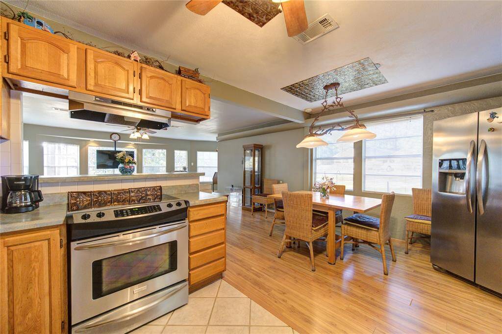 View towards the dinning room and living room from the kitchen.