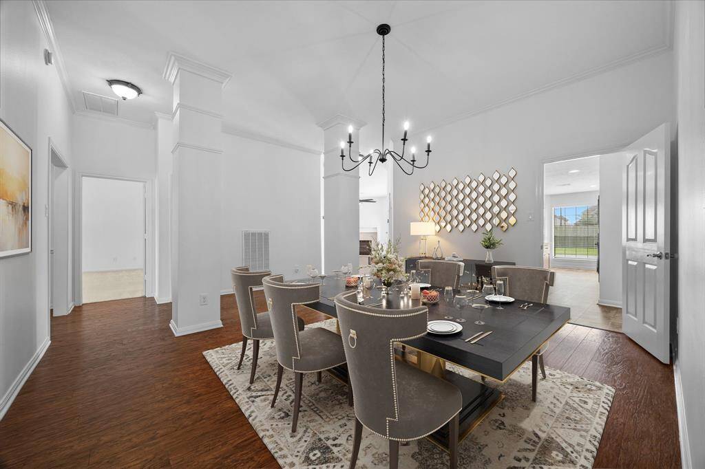 Virtually Staged Formal dining room 2810 Brahman, Manvel, TX 77578