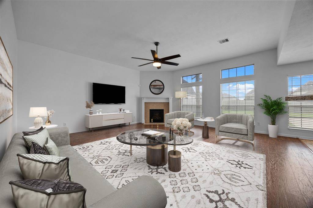 Living Room Area Virtually Staged 2810 Brahman, Manvel, TX 77578