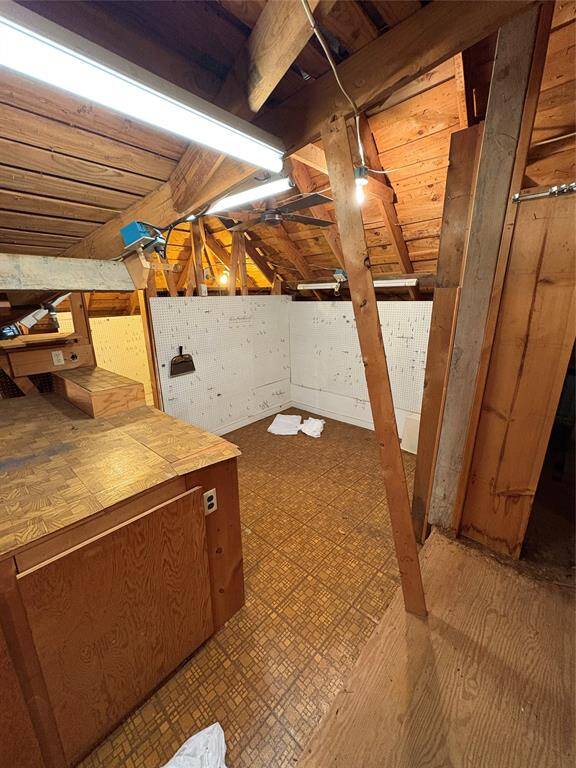 Built out attic with extra storage.