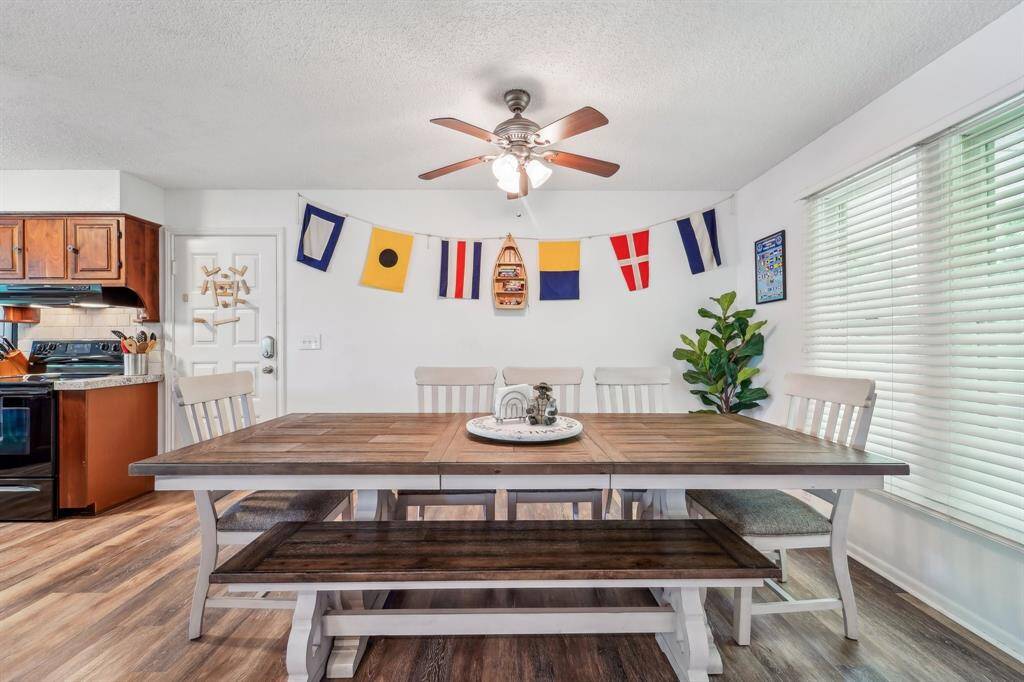 Open dining area with large space for a table
