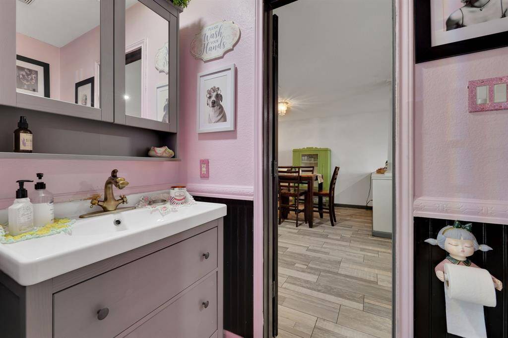 Half bath in garage