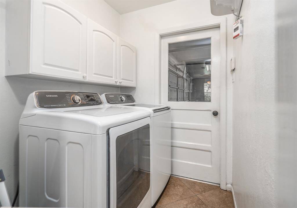 Full sized washer and dryer included. Laundry located in house.