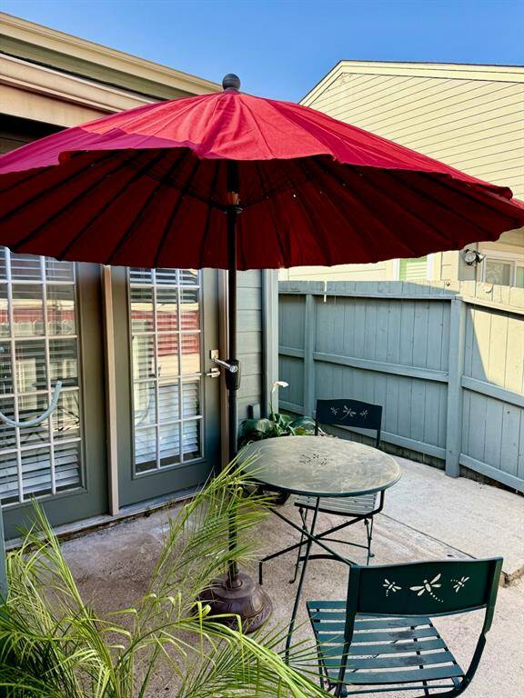 Backyard patio to relax and have a coffee.