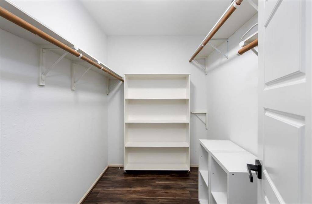 Primary closet with keypad lock.