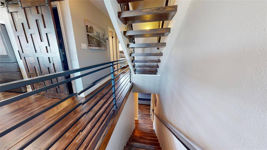 Staircase from main living floor, hardwoods throughout