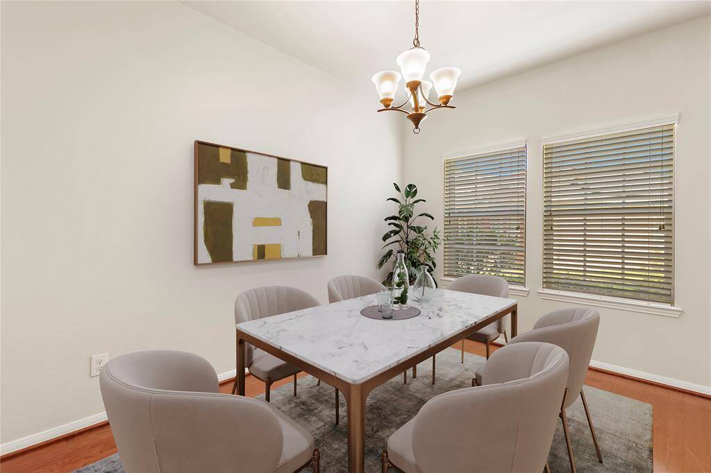 Virtual furnishing of elegant dining area perfect for hosting memorable meals with loved ones.