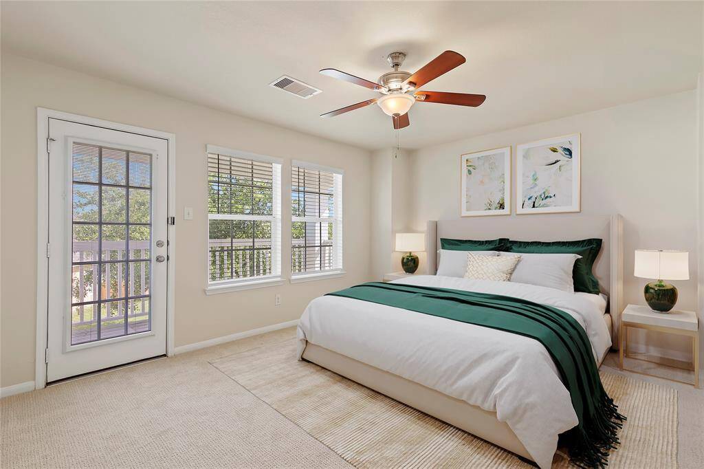 Virtual furnishing.  Discover your serene primary bedroom retreat, designed for ultimate comfort and relaxation.