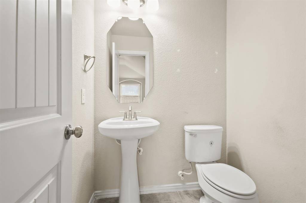 Conveniently located half bath on the main level.