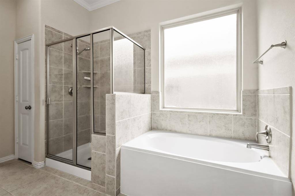 Spacious primary bathroom.