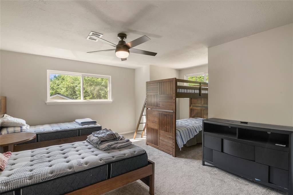 This bedroom up can sleep 4