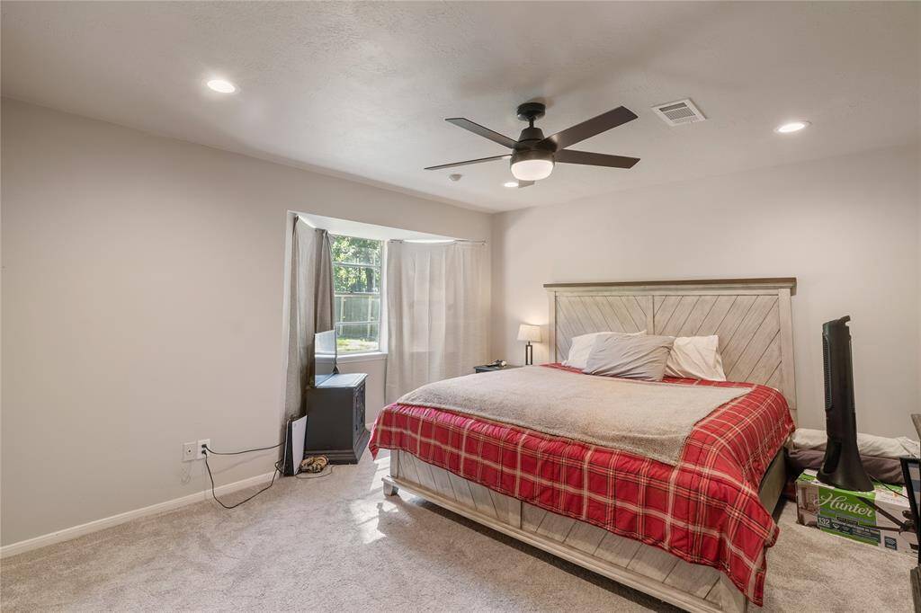 This bedroom on the first floor has this bay window-