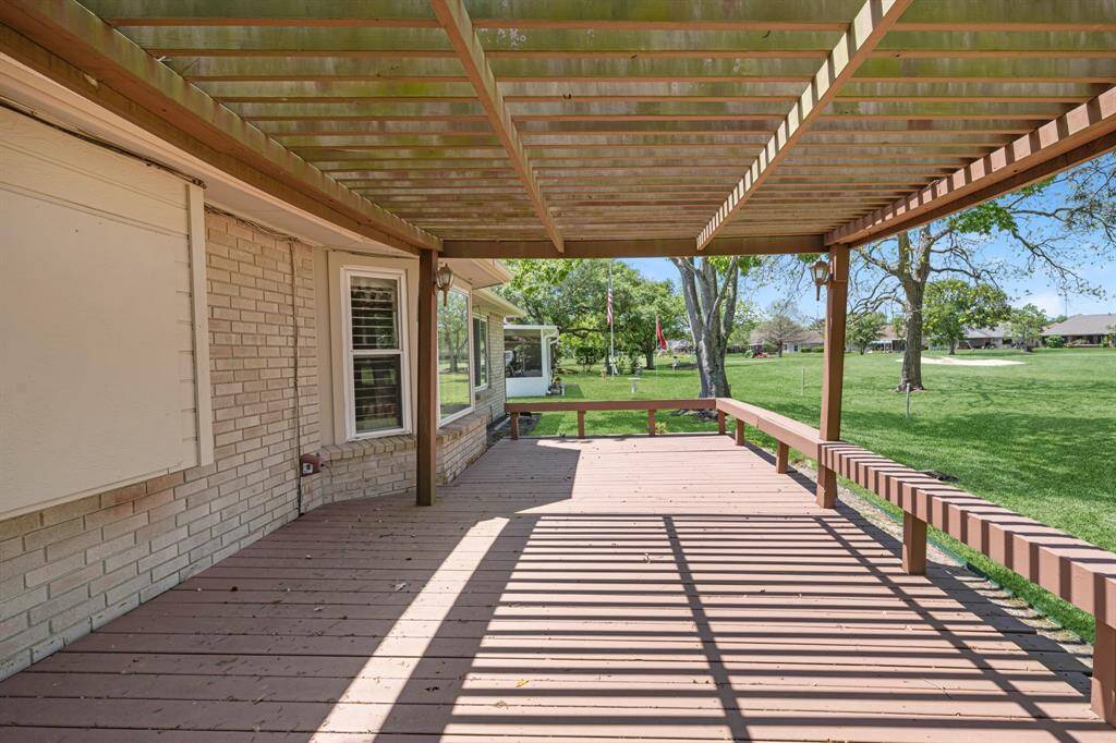 Back patio over-looking golf course.