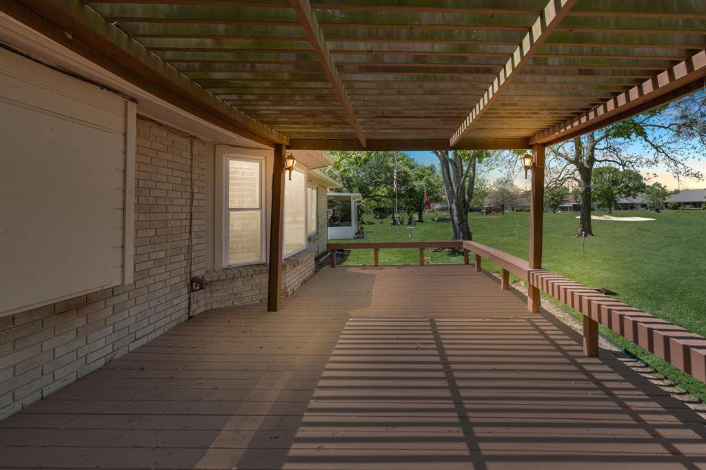 Twilight back patio.