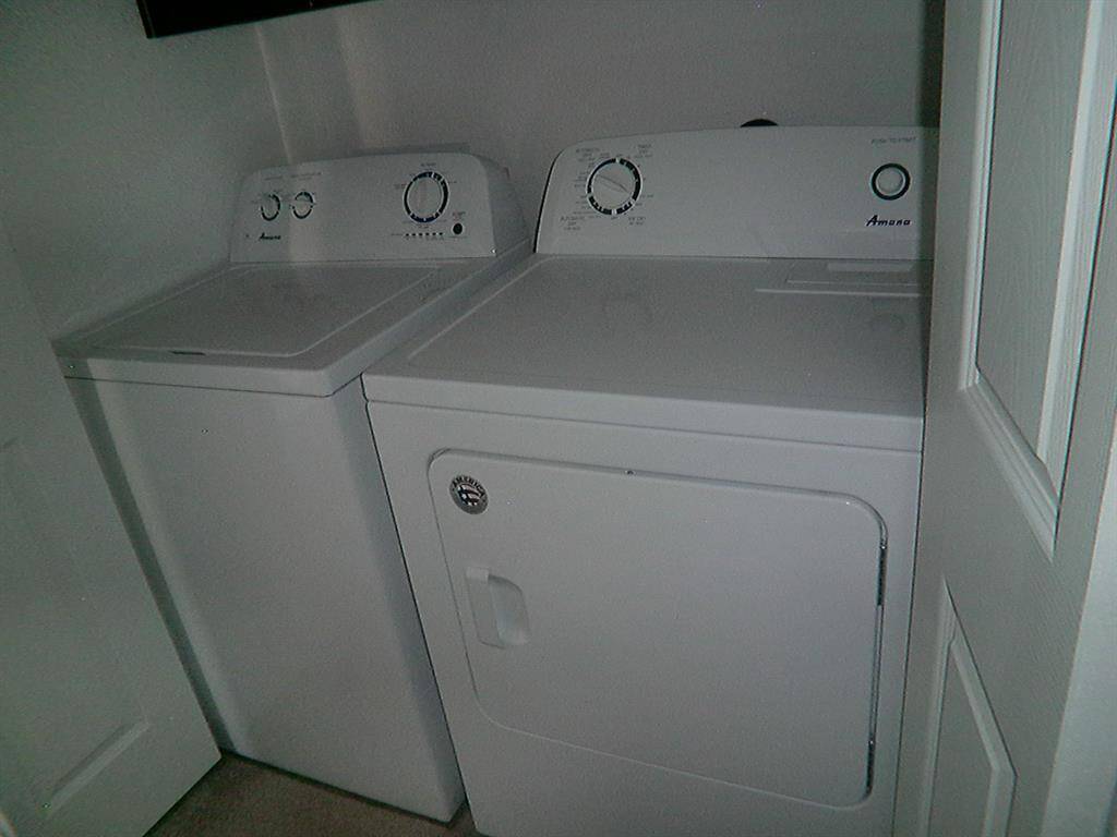 Full size washer and dryer set.