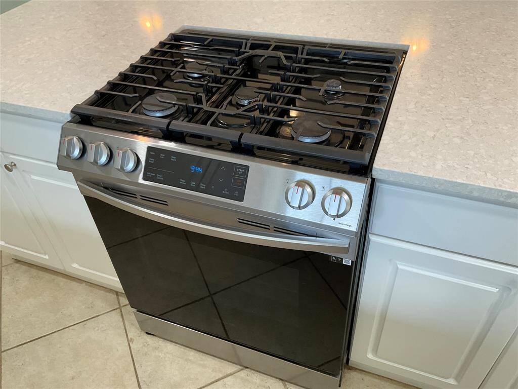Stove and oven are in the island