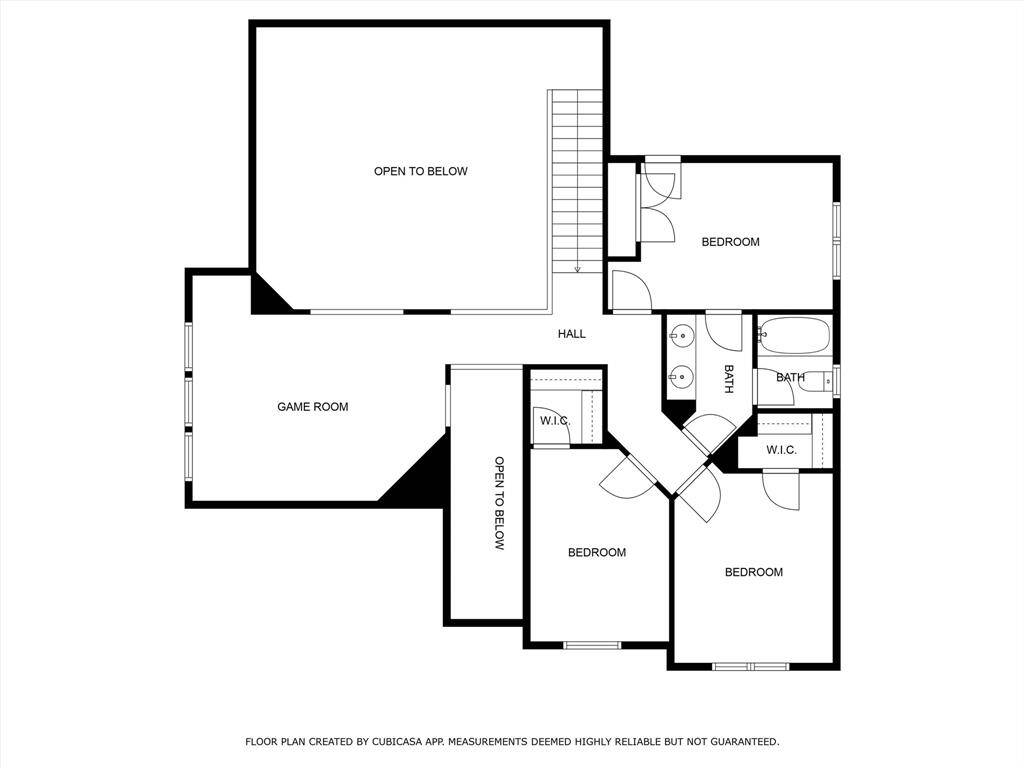 Floor plan upstairs.