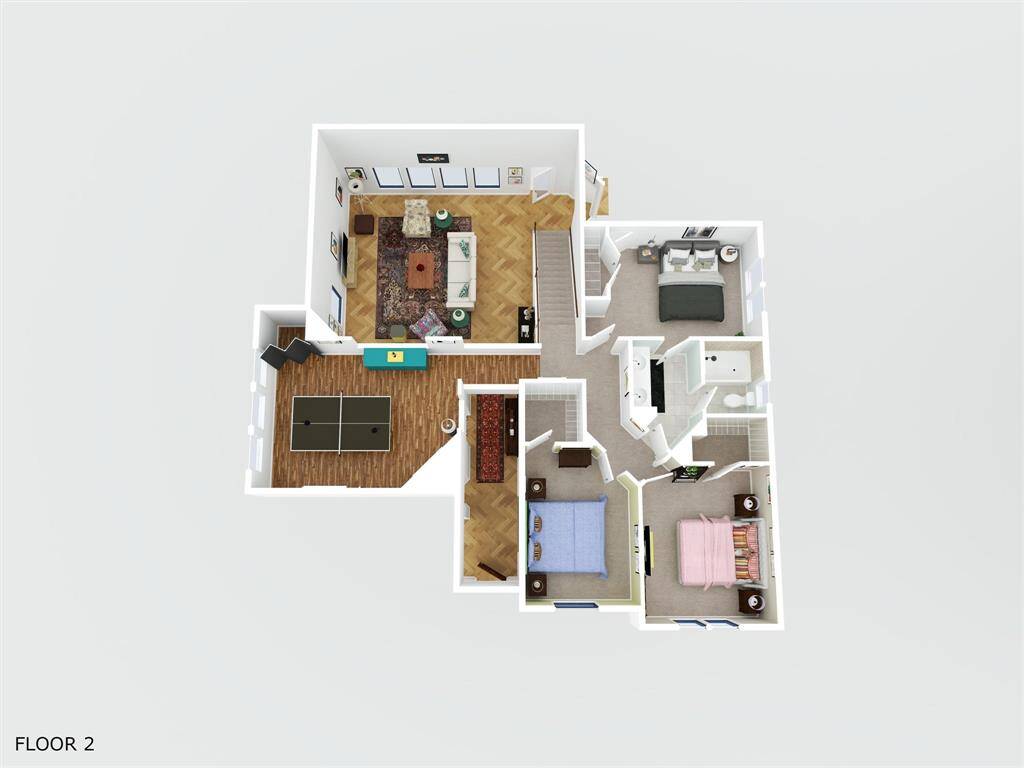 3D floor plan upstairs.