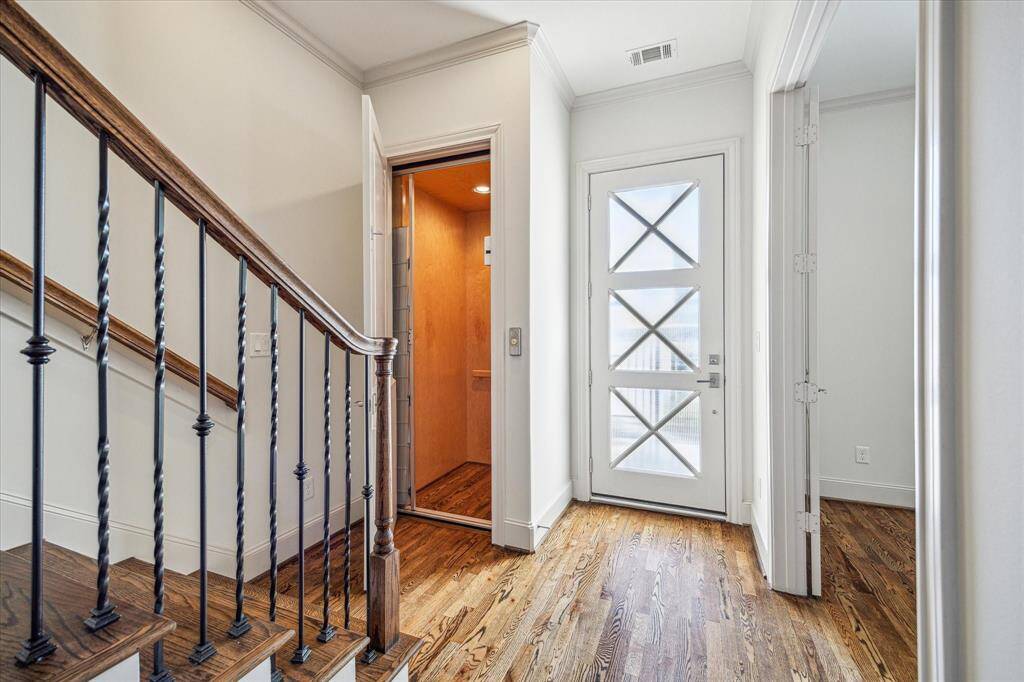 Lovely entry and elevator to all 4 floors.