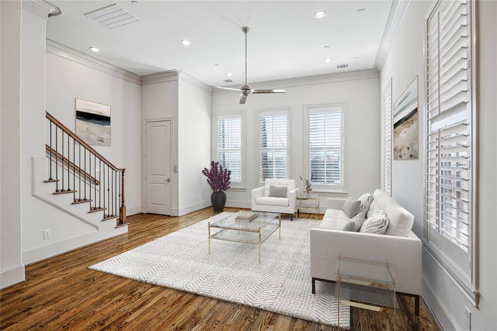 Virtually staged living room.