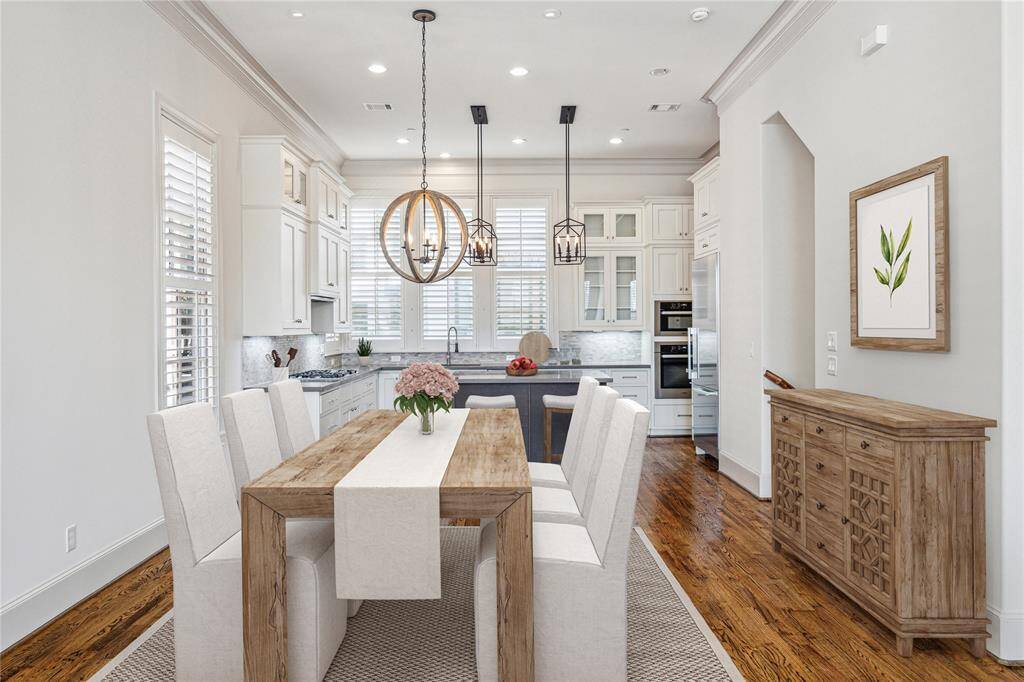 Virtually staged dining room.