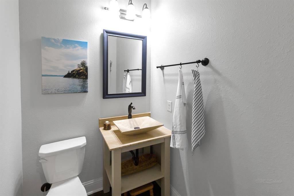 Downstairs powder room for your guests.
