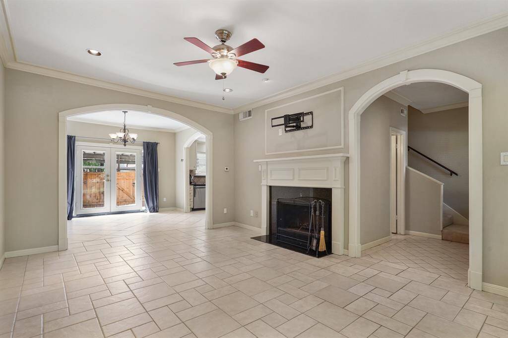 A view of the bright andspacious living room.