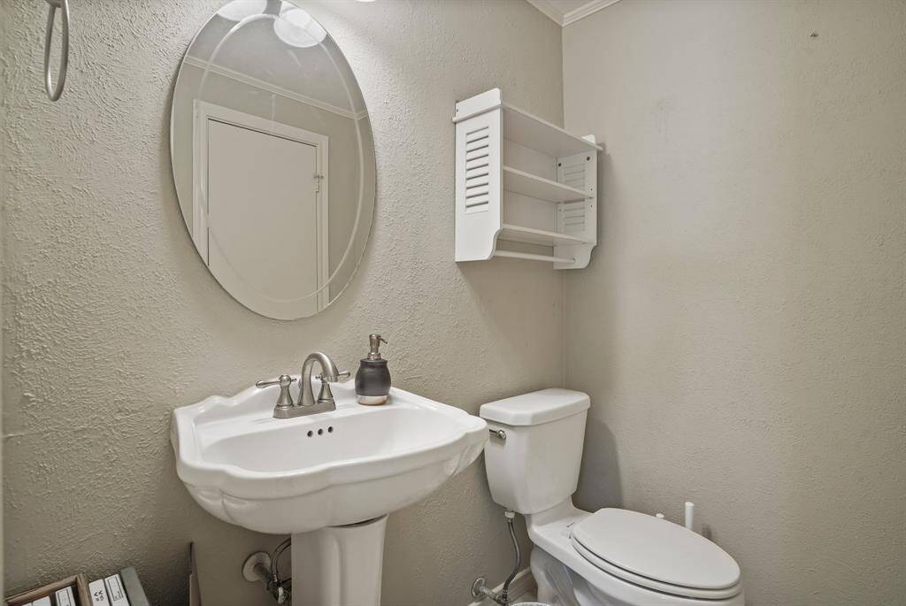 The half bathroom on the first floor.