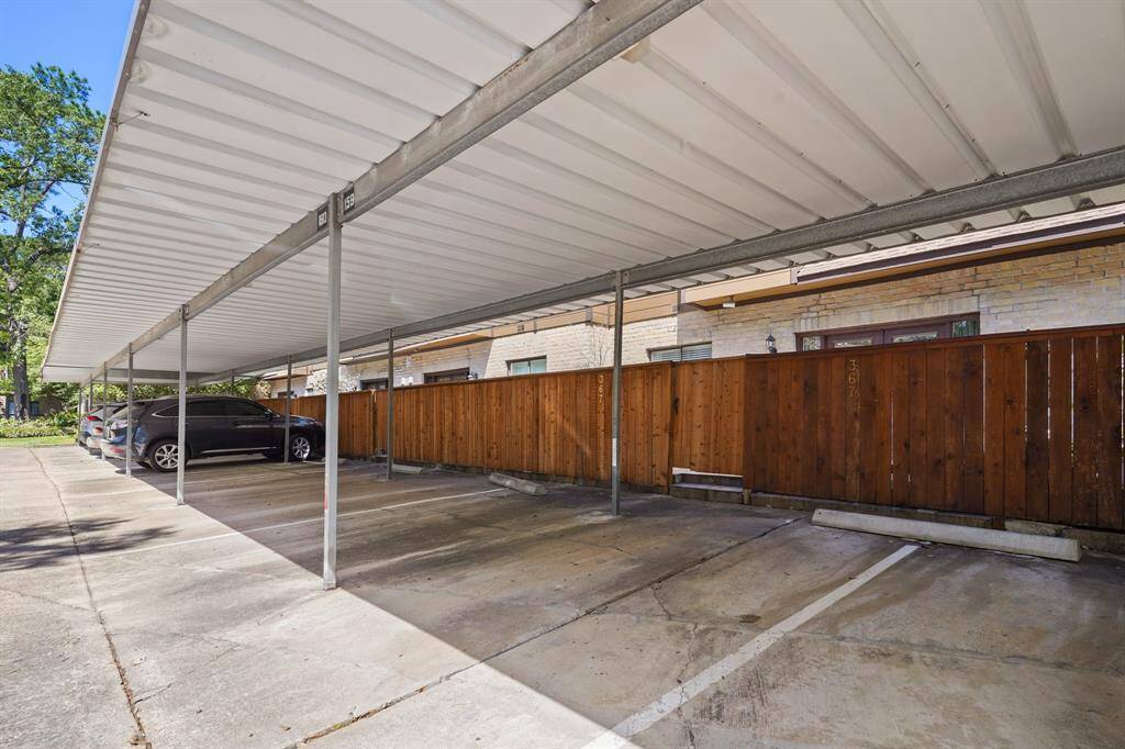 Covered and assigned parking spot! Gate access right to your back patio for added convience.