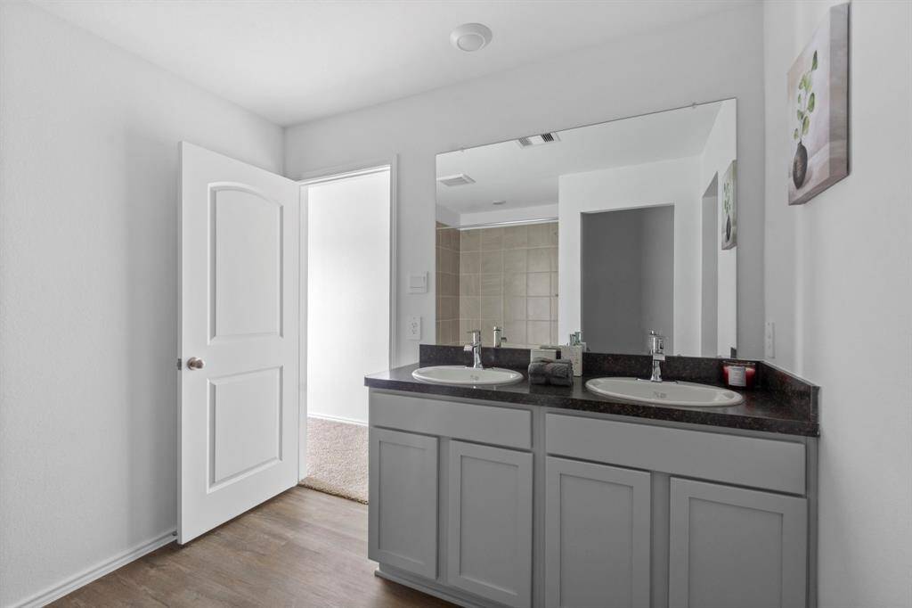 Primary bathroom with double sinks