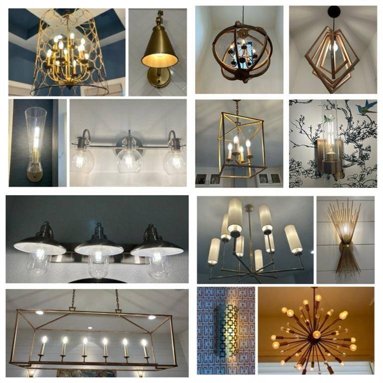 The lighting fixtures were all hand picked to perfectly blend with the home.