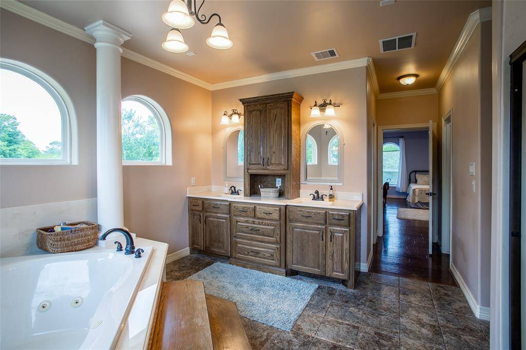 double sink vanities with tower storage