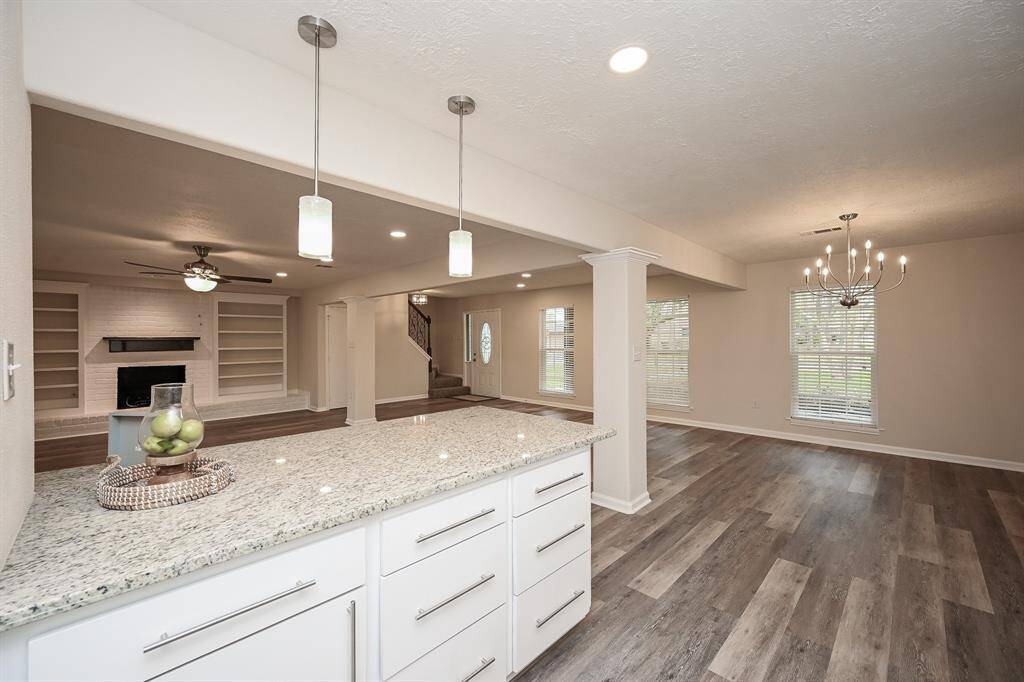 Kitchen is open to the family room!