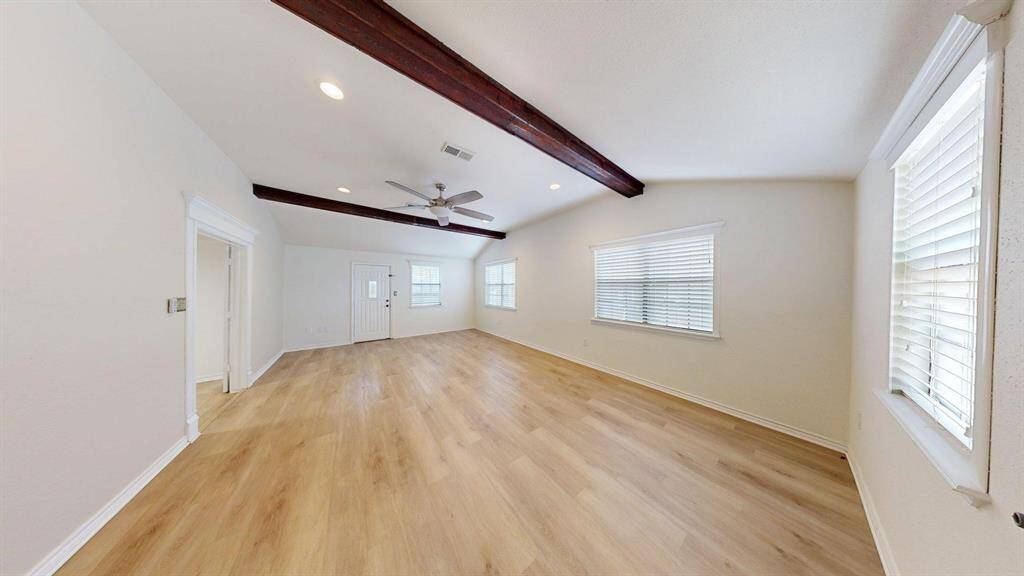 As you step into your new home, this is the living room
