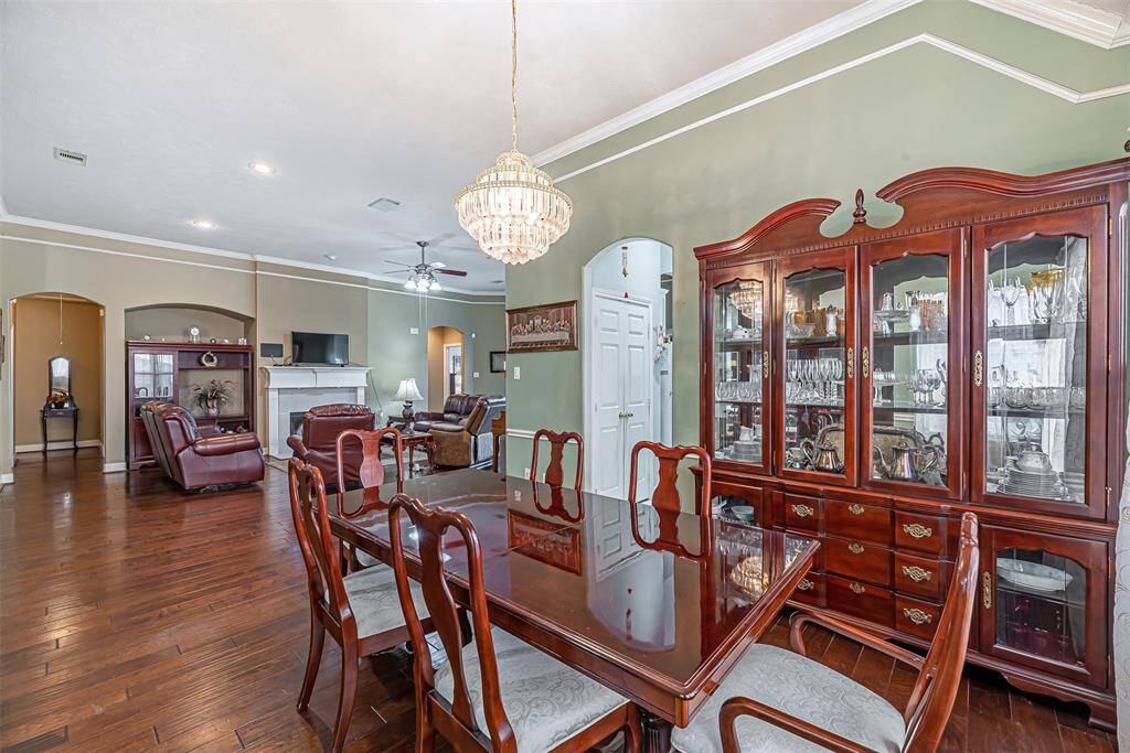 View from the dining room overlooking into the family room.