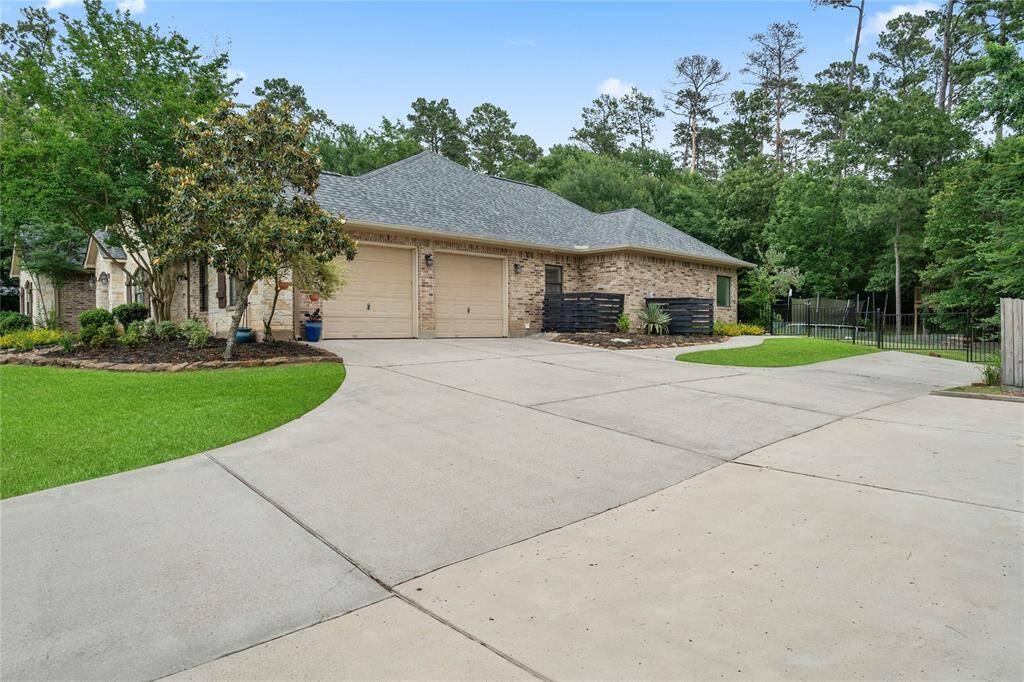 View of the extra large driveway.