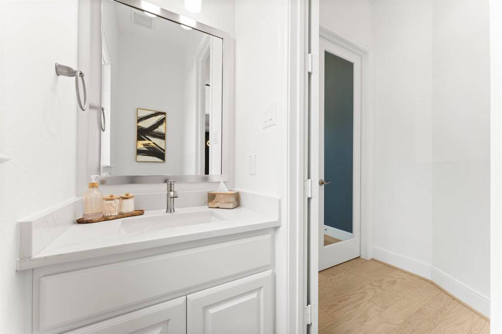 The adorable Powder Bath is tucked off in a private half way!