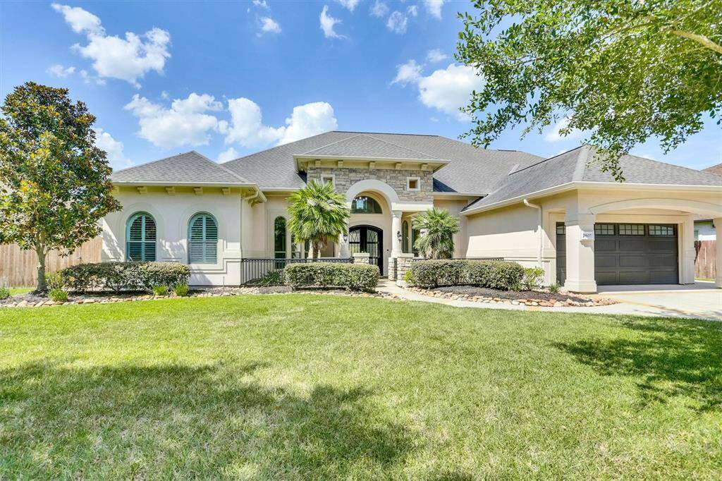 This spacious 2 story home welcomes you with an elegant exterior showcasing warm brick and stone and sits on a large lot with ample yard space in front and the back, lush landscaping and well-maintained yard! It features luxury pool and a space for a small basketball court for more entertainment, beautiful floor plan, and a 3 car garage.