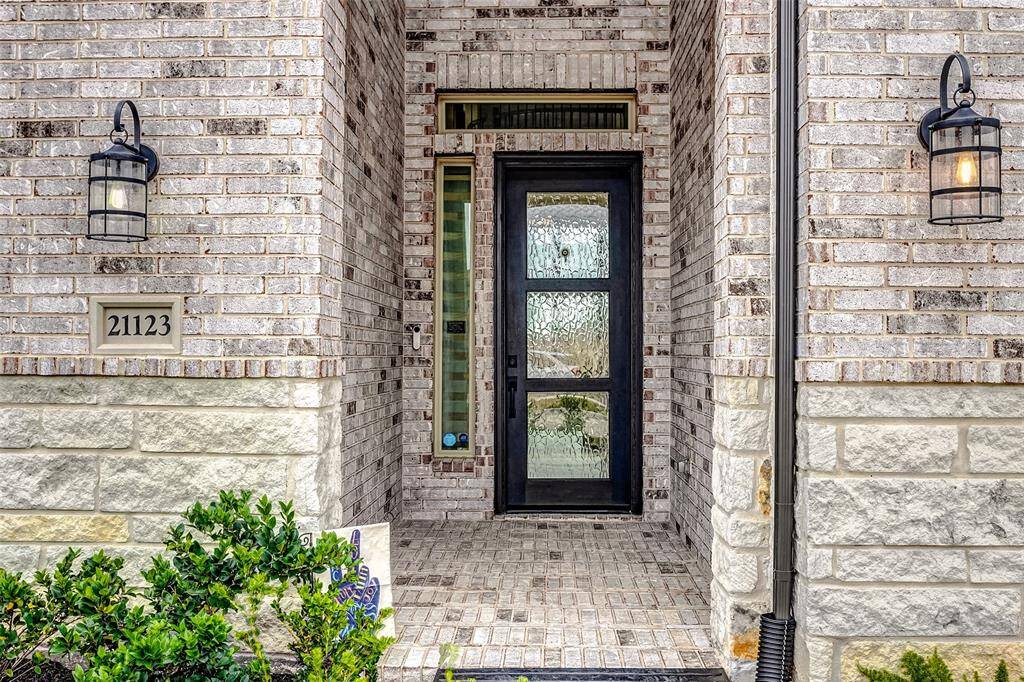 Elegant brick and stone facade