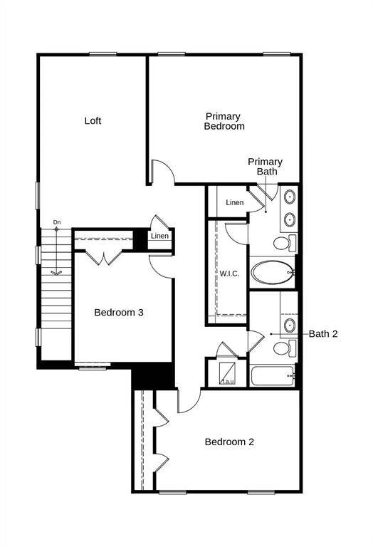 This floor plan features 3 bedrooms, 2 full baths, 1 half bath and over 2,200 square feet of living space.